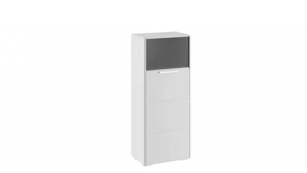 Шкаф комбинированный с 1-й дверью Наоми - ТД-208.07.28 Белый глянец