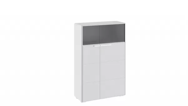 Шкаф комбинированный с 2-мя дверями Наоми - ТД-208.07.29 Белый глянец