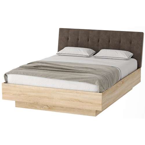 Кровать Соната КРС-1400 Дуб Сонома/Велюр Java