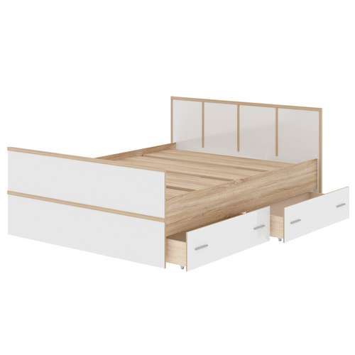Кровать Сакура КР-1400 Дуб Сонома/Белый глянец
