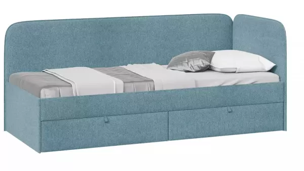 Кровать Молли с мягкой обивкой (900) тип 1 /Микровелюр Scandi/Бирюзовый