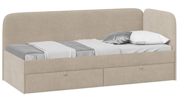 Кровать Молли с мягкой обивкой (900) тип 1 /Микровелюр Scandi/Кремовый