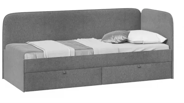 Кровать Молли с мягкой обивкой (900) тип 1 /Микровелюр Scandi/Серый
